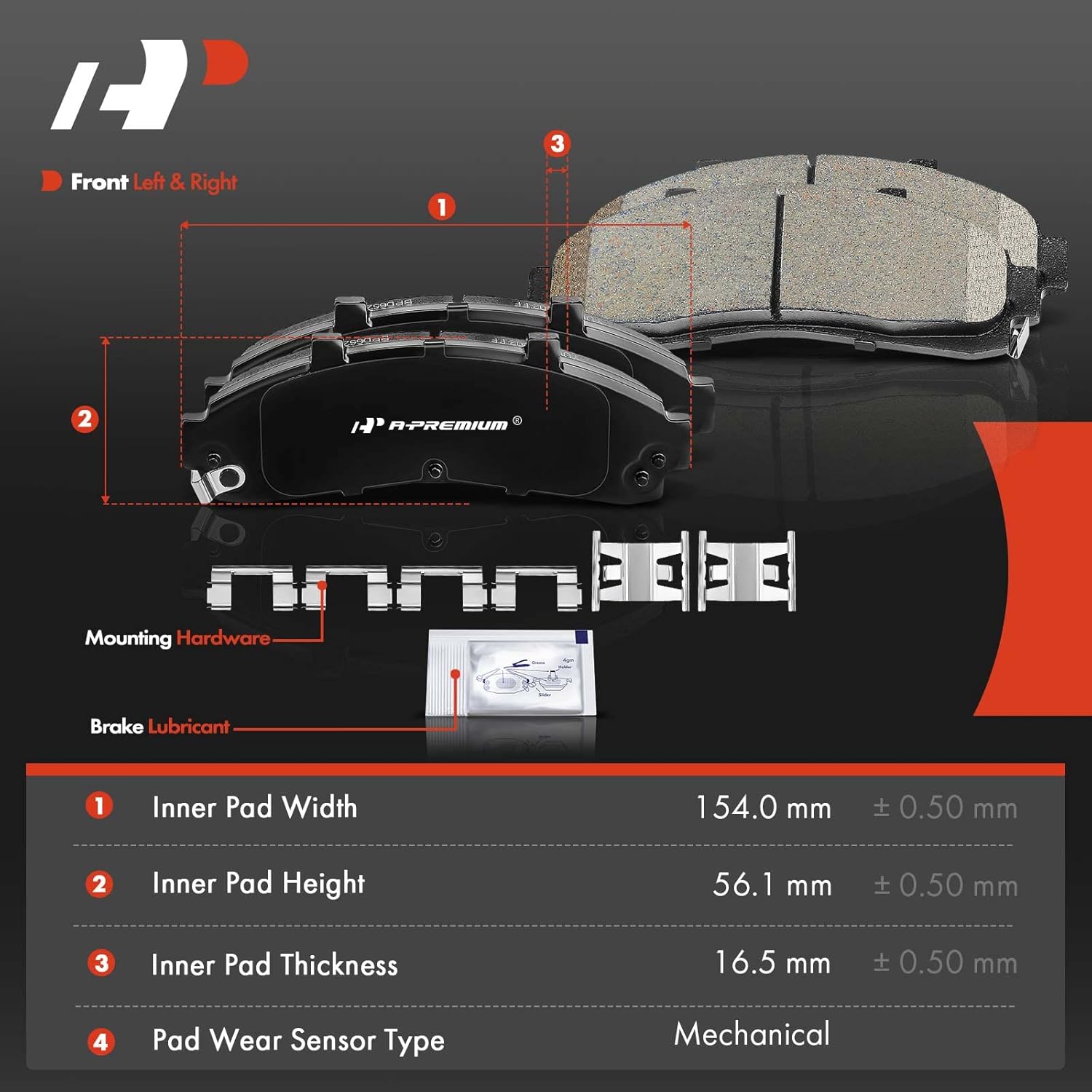 A-Premium Front and Rear Ceramic Brake Pads Set Compatible with Ford and Mercury Models - Explorer 1995-2001, Ranger 1998-2002, Mountaineer 1997-2001, with Hardware, 8-Pack