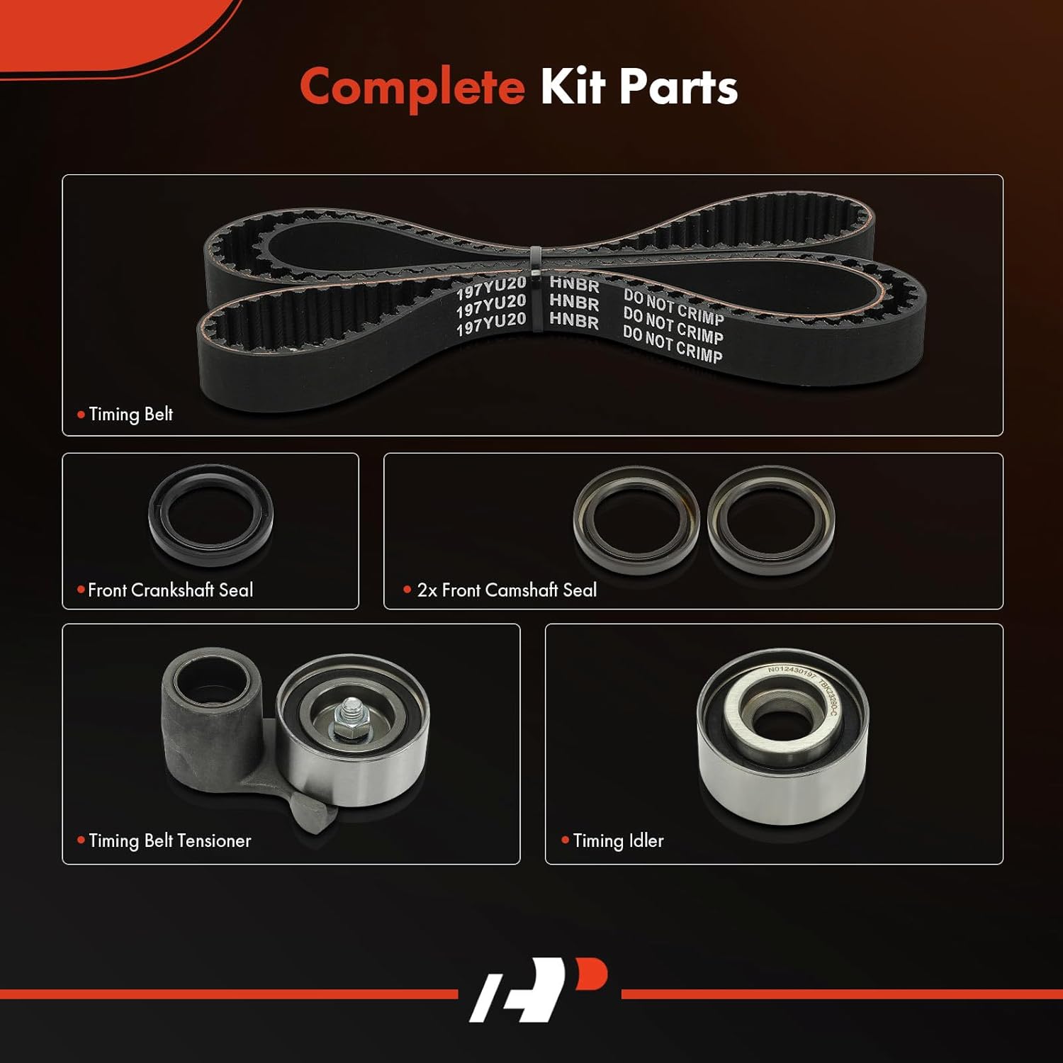 A-Premium Engine Timing Belt Kit Compatible with Honda Accord 2003-2017, Accord Crosstour 2010-2011, Pilot 2005-2015, Odyssey, Ridgeline, Crosstour & Acura MDX, RDX, TSX, TL, ZDX, RL & Saturn Vue