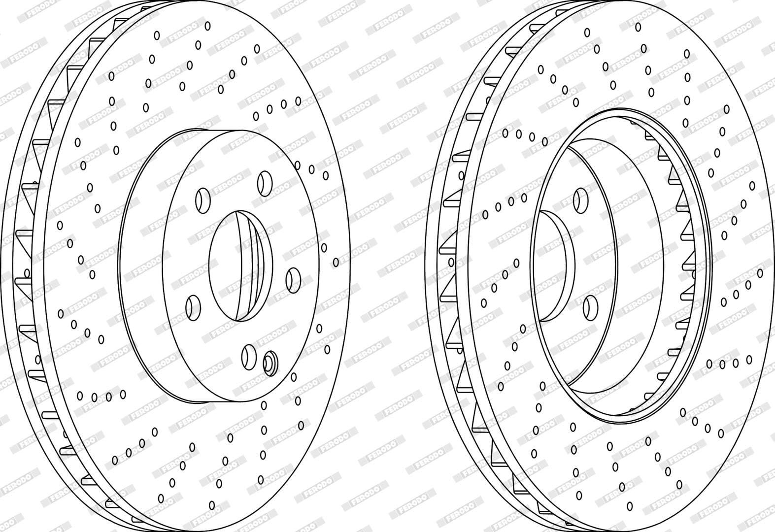 FERODO DDF1694C-1 2x Disque de frein Avant Ø322mm Hauteur: 64,5mm Épaisseur: 32mm perforé/ventilé de l'intérieur Compatible avec MERCEDES-BENZ Classe C Berline W204 Classe C Break S204