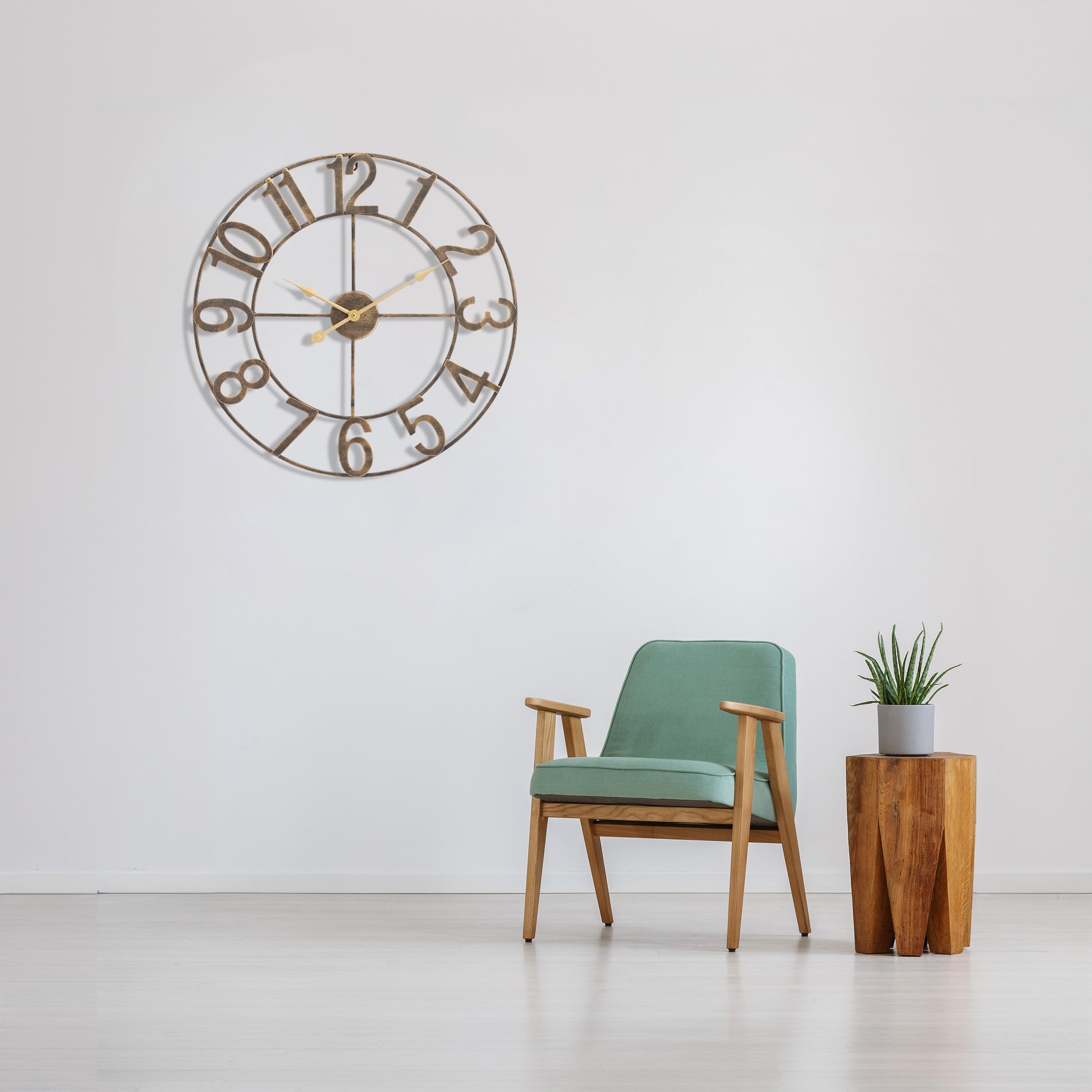 Black Metal Wall Clock For Living Room Sorbus 24-Inch Large Wall Clock ...