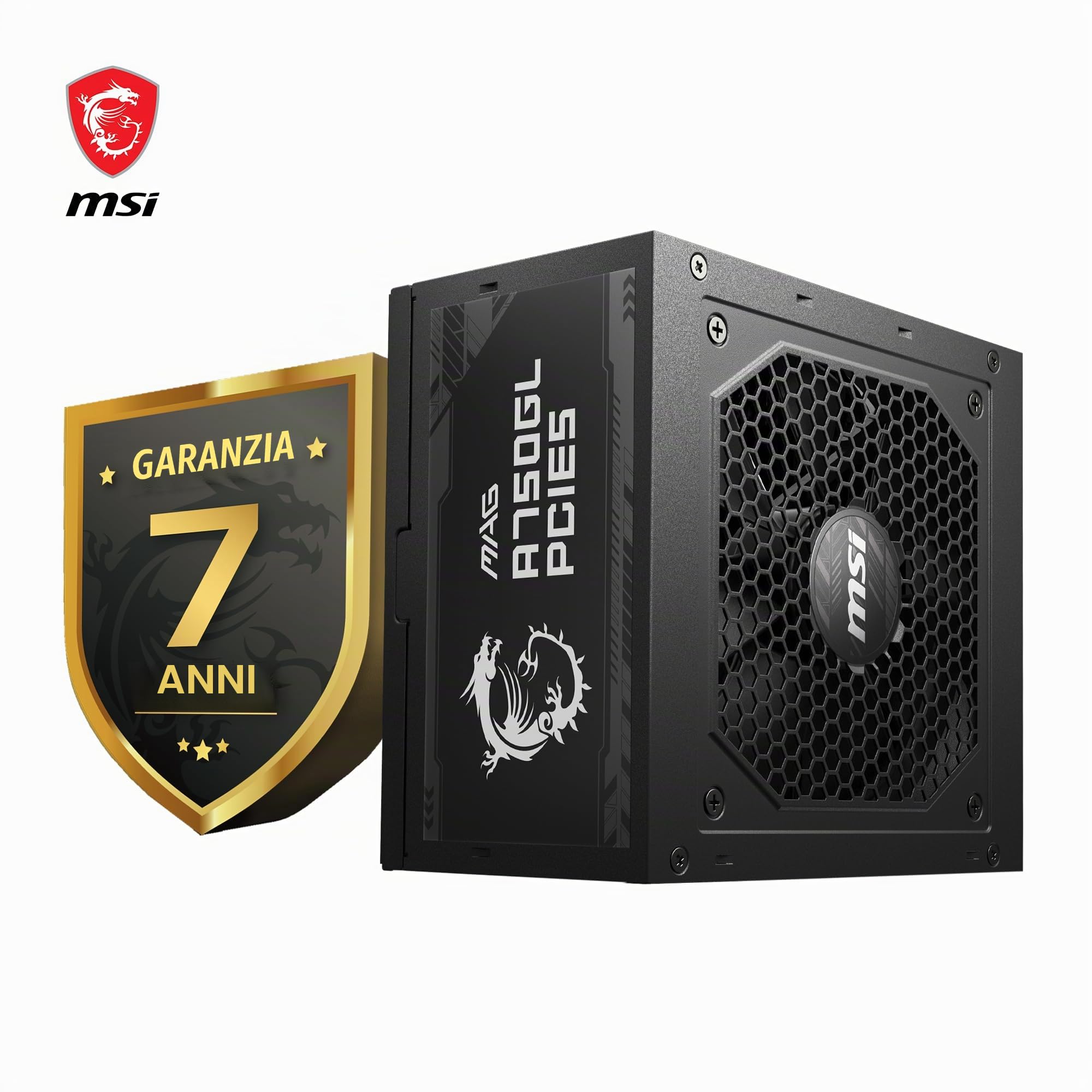 MSI MAG A750GL PCIE5 750W 80 Plus Gold Fully Modular ATX 3.0 Power Supply