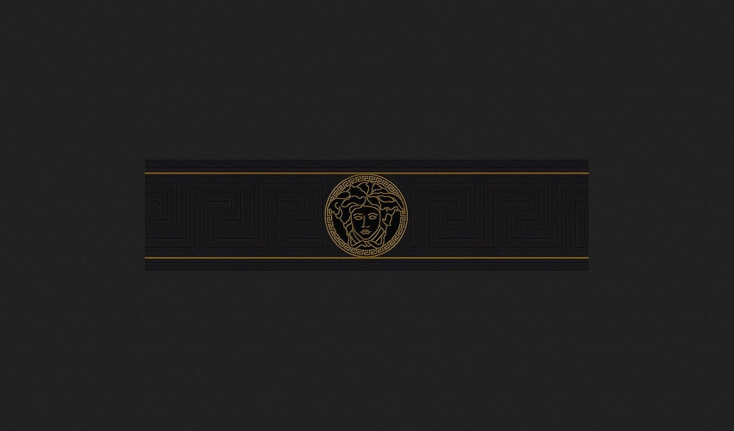 A.S. Création Wallpaper Border with Baroque Design - Black, Gold - Wallpaper Border 395.99in x 20.87in Made in Germany - 935224