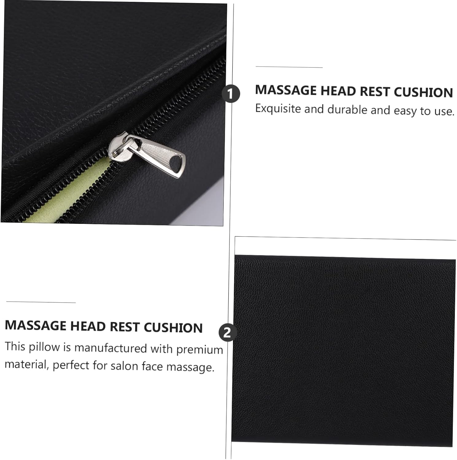 Levemolo Black Face Massage Pillow for Salon and Home PU Leather