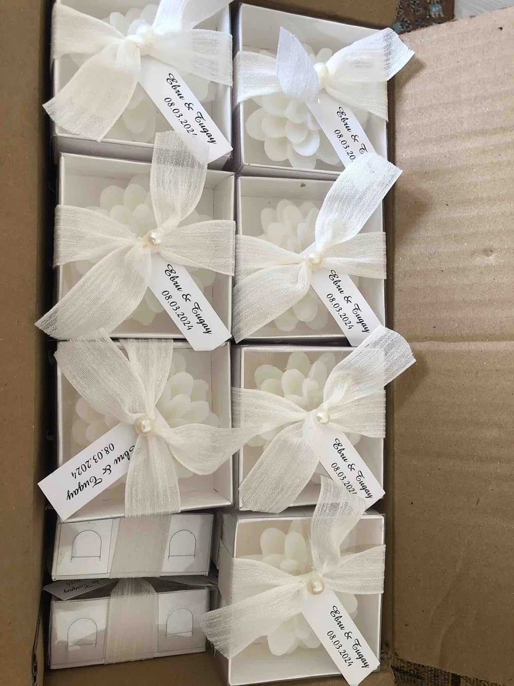 Customizable Wedding Candle Favors, Wedding Gift For Guests, Wedding Favors For Guests, Birthday Baptism Gift, Souvenir Gift Box, 7cm x 7cm x 3cm (20 Pcs)