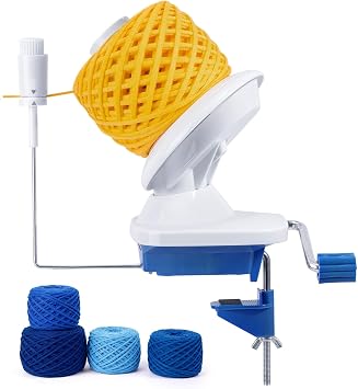 Caydo Manual Yarn Winder with Tension Spring for Tight Winding 4-7oz Cake