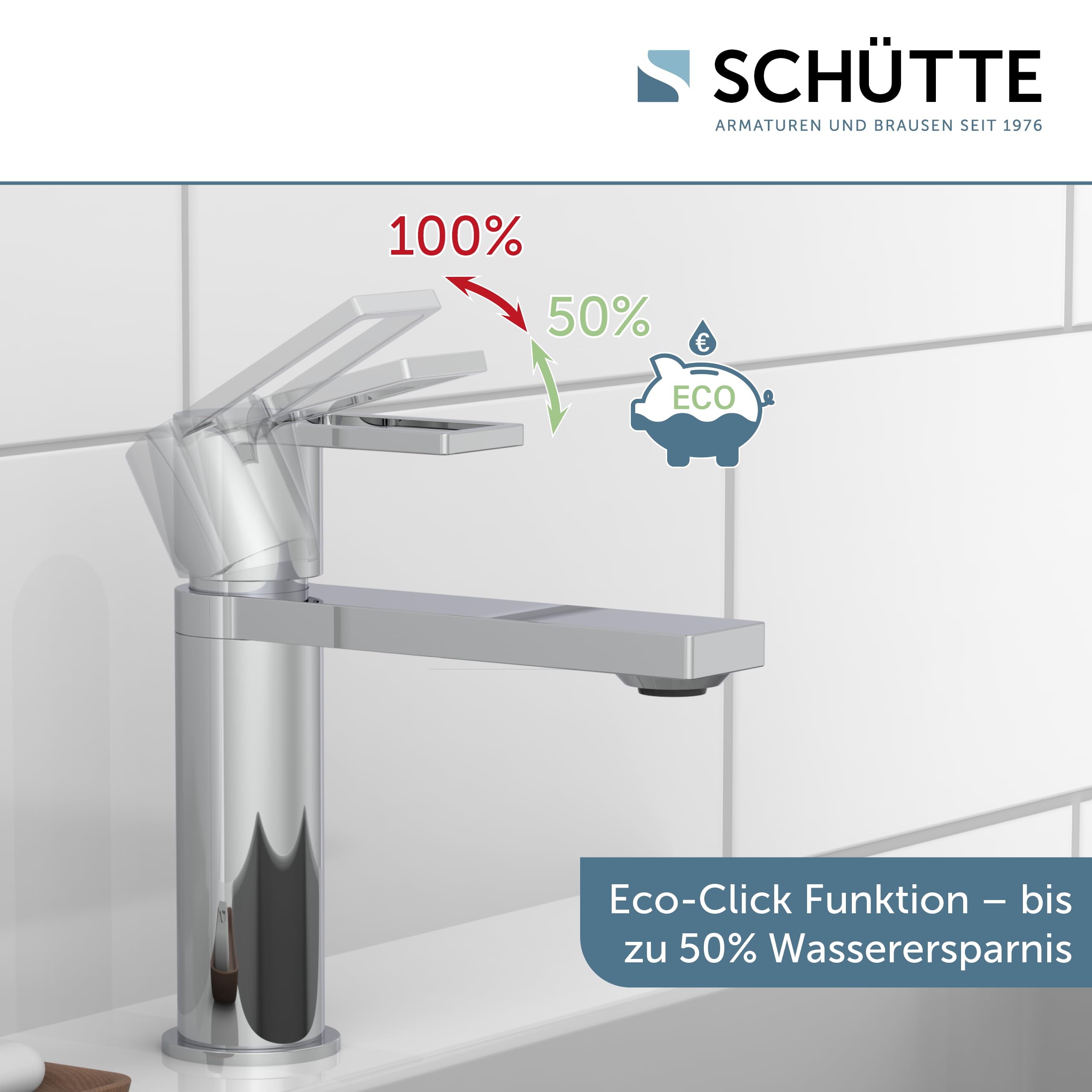 SCHÜTTE MANHATTAN 33010 - Grifo monomando para baño con tapón de desagüe (cromado)