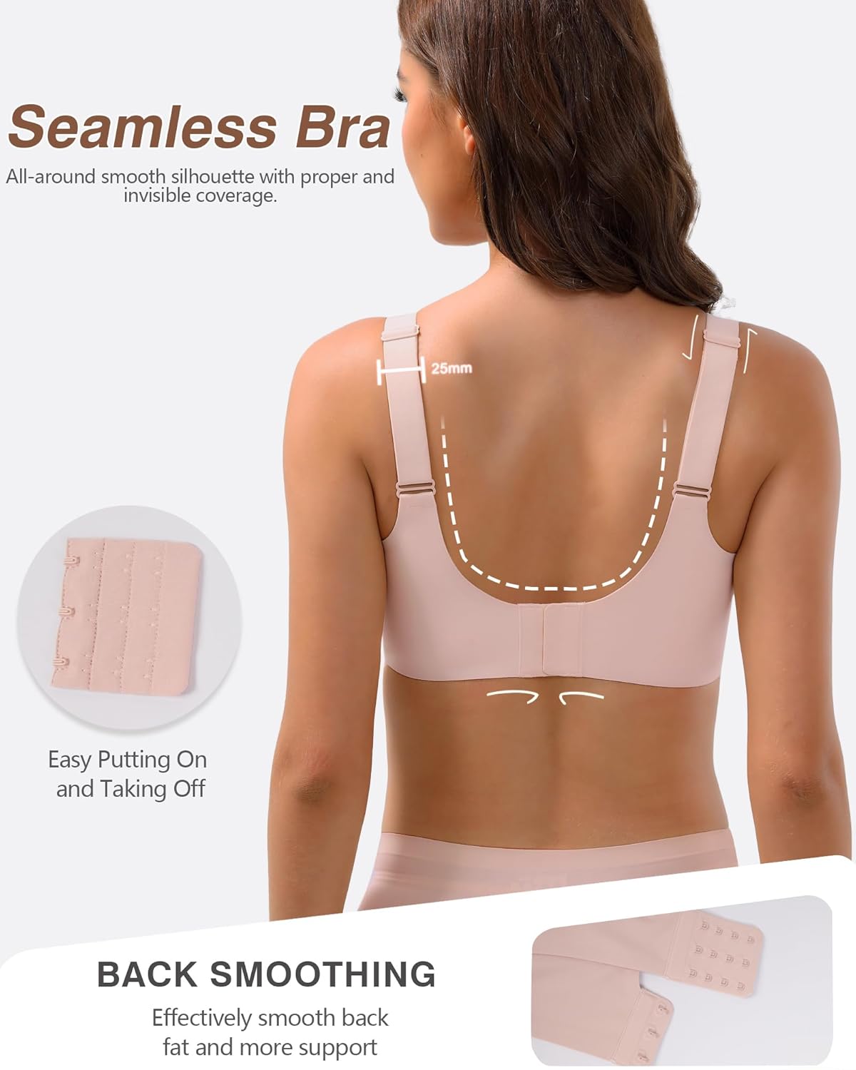 Jelly Bras for Women Push Up Bra for Women Seamless Bras No Show Comfort Full Coverage Push Up Wireless T Shirt Bra - Image 4