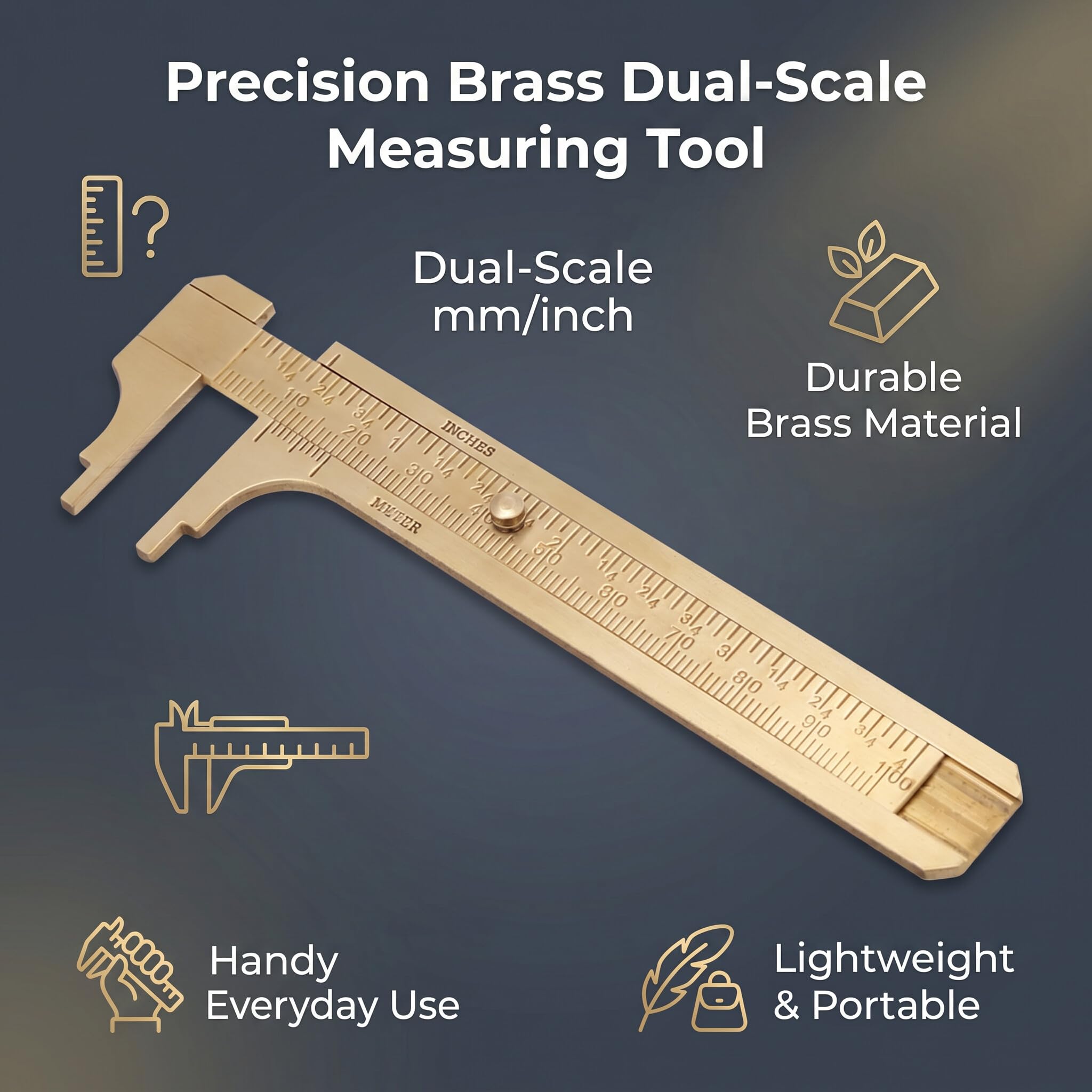 Brass Vernier Calipers - Precision Measuring Tool -8