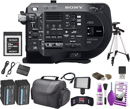 Sony PXW-FS7M2 XDCAM Super 35 Sistema de cámara videocámara profesional, negro (PXWFS7M2) con tarjeta de memoria de 120 GB, bolsa, trípode, luz LED,