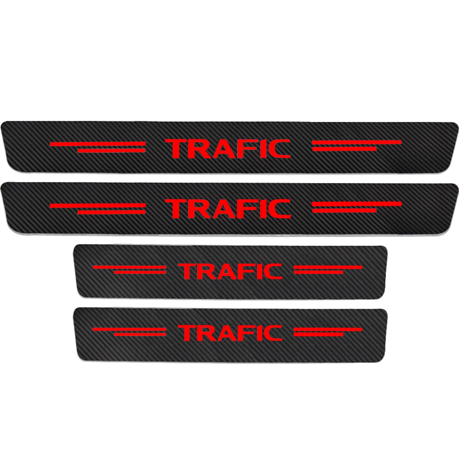 Klhywen Red Car Door Sill Protector For Ren-Ault Trafic 1 2 3 4Pcs Car Door Sill Scuff Plate Carbon Fiber Stickers Accessories,