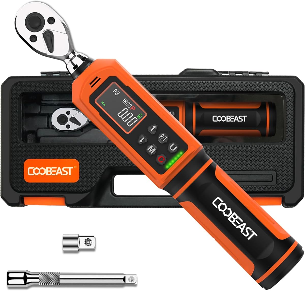 coobeast Digital Torque Wrench 1/4 Drive, 0.33-22.1 Ft.lbs./0.45-30Nm Range, Electronic Torque Screwdriver with Dual Direction Ratchet, Buzzer and LED Alert for Bicycle, Bike, DIY and Home Repair