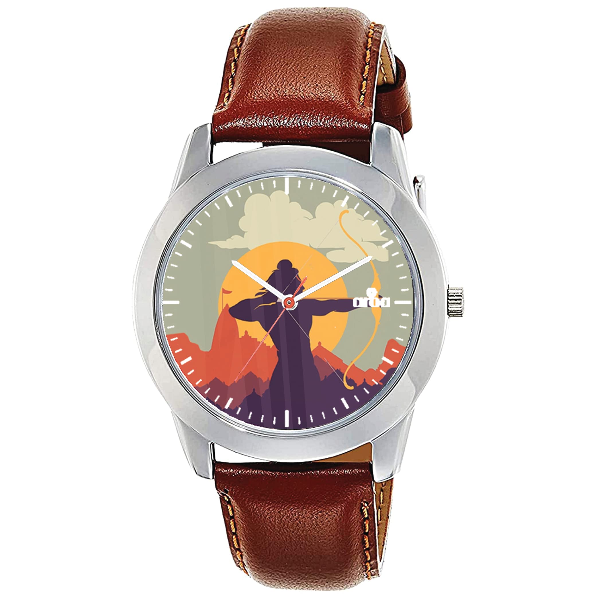 AROA Watch for Men with Shri Ram Sun Background Model :658 in Steel Metal Type Brown Strap Analog Watch Yellow and Yellow Dial for Men Stylish Watch for Boys (B0C6QMH2MB) Amazon Price History, Amazon Price Tracker