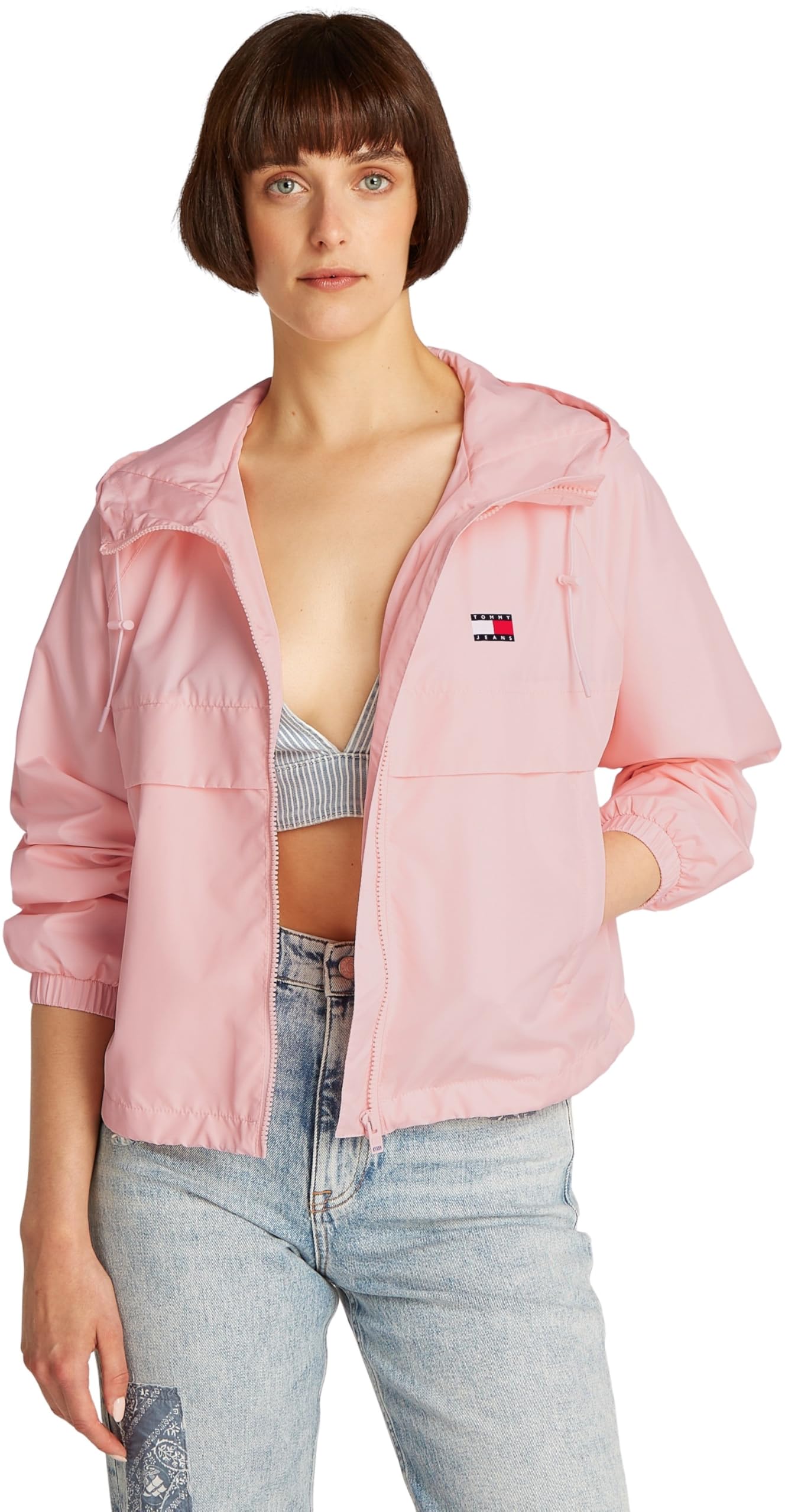 Tommy Jeans Women's TJW ESSENTIAL WINDBREAKER EXT DW0DW20672 Windbreaker Jacket, Pink (Precious Pink), S