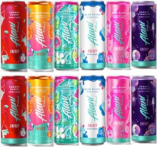 New Alani Energy Drinks - Orange Kiss, Pink Slush, Blue Slush, Cherry Slush, Watermelon Wave, Cosmic Stardust - 200mg Caffeine | Antioxidants | Biotin, B Vitamins | Zero Sugar | 15 Calories or Less | 12 Oz Cans | 12 Pack