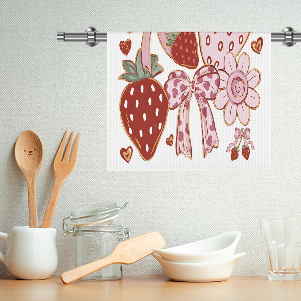 Strawberry Lover Gifts Summer Strawberry Dish Towels for Kitchen Drying Washing Dishes Decorative Kitchen Towels - Image 5