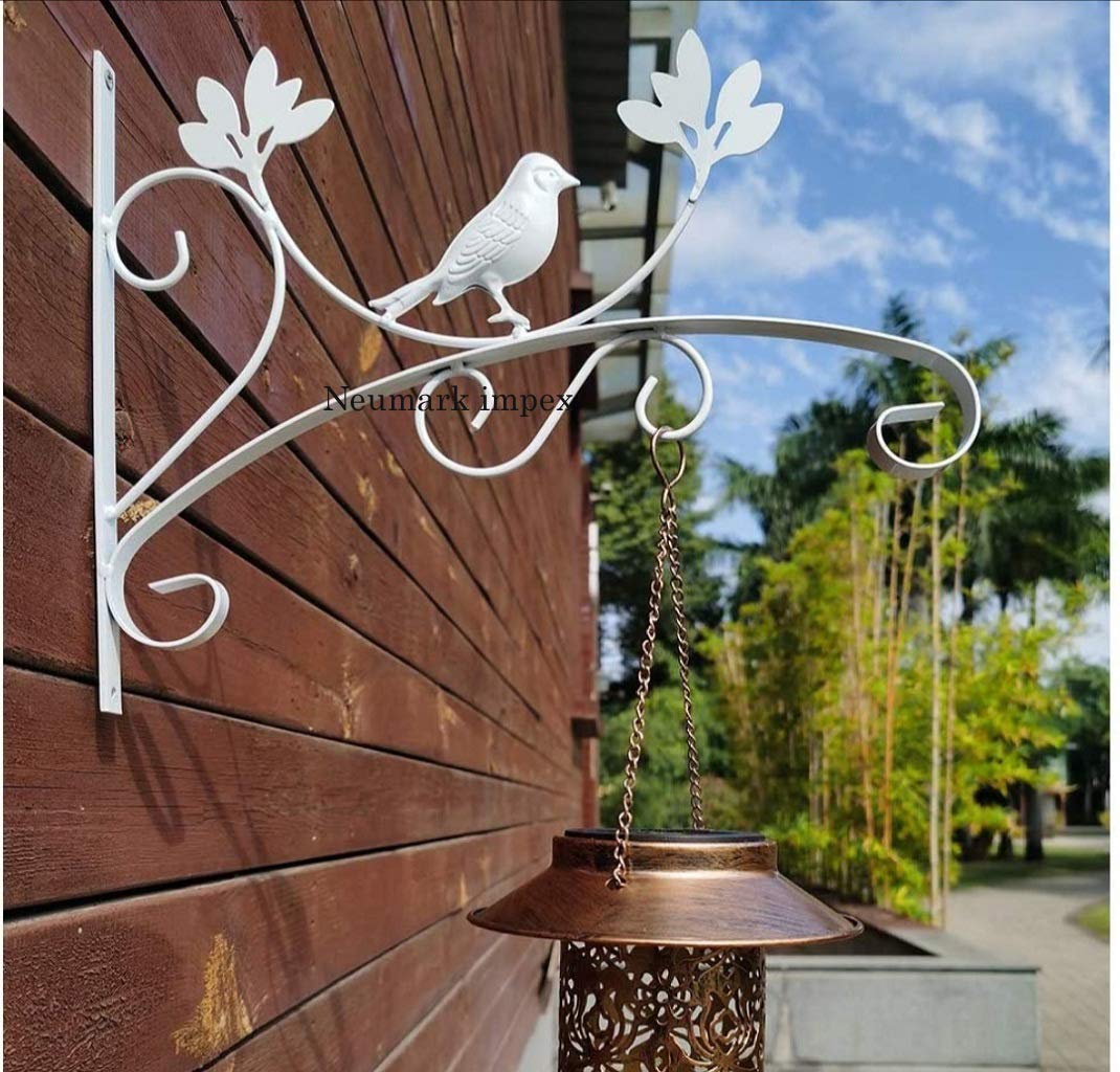 Neumark Wrought Iron Hooks Pack of 1 Hand Forged Hook Hangers Hanging Wall Bracket for Lantern Planter Bird Feeders Coat Indoor Outdoor Rustic Home Decor Without Basket Hook (White) (B07WNJC7Q4) Amazon Price History, Amazon Price Tracker
