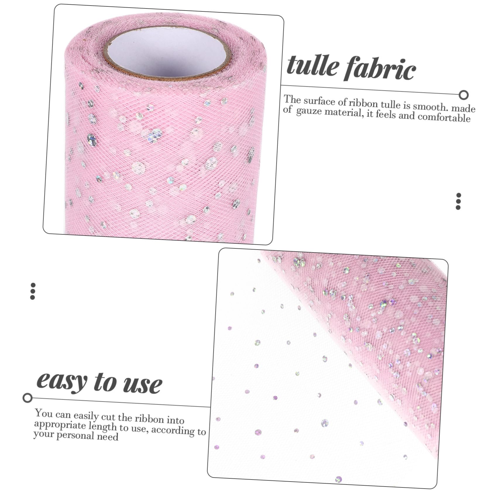 SHINEOFI 5 Rouleaux Rouleau De Treillis Ruban De Bobine Étincelant Robe Tulle Décorations De Ruban De Tulle Ruban De Noël Pour Rose Engrener