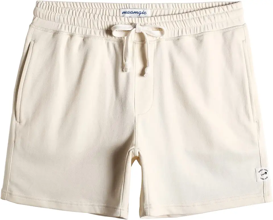 maamgic Mens Athletic Gym Shorts 5.5" Elastic Waist Casual Pajama Pocket Jogger Men Workout Short Pants Global Recycled Standard