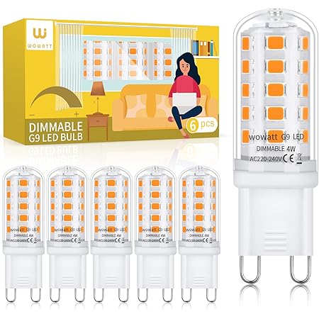 G9 LED Bulbs Dimmable, Warm White 2700K, 3W G9 LED Light Bulb, 28W 33W ...