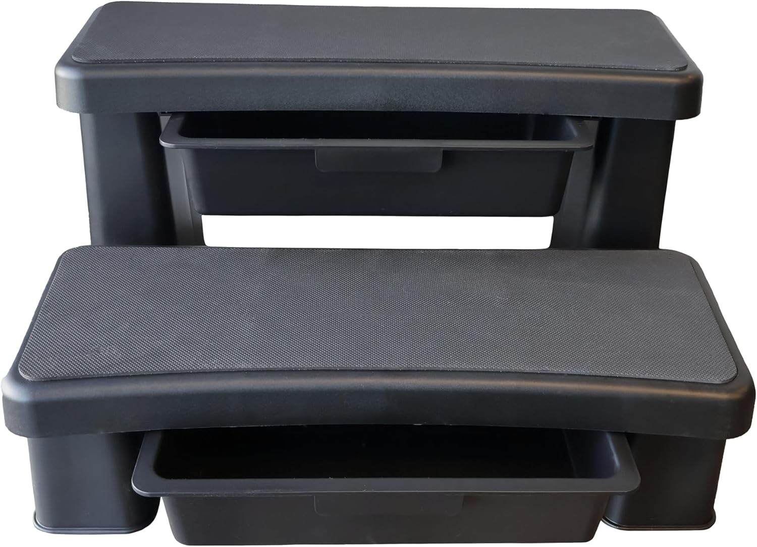 Black Spa Storage Steps - Sturdy Design That Supports Entering and Exiting Safely - Designed for Square and Octogonal Shaped Hot Tubs