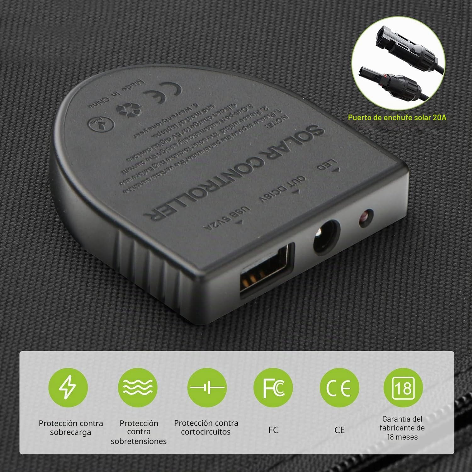 ALLPOWERS Panel Solar Plegable de 140 W - Kit de carga solar cargador solar portátil con salida MC-4 para Camping Central Eléctrica Portátil Alimentación de Rescate Tableta