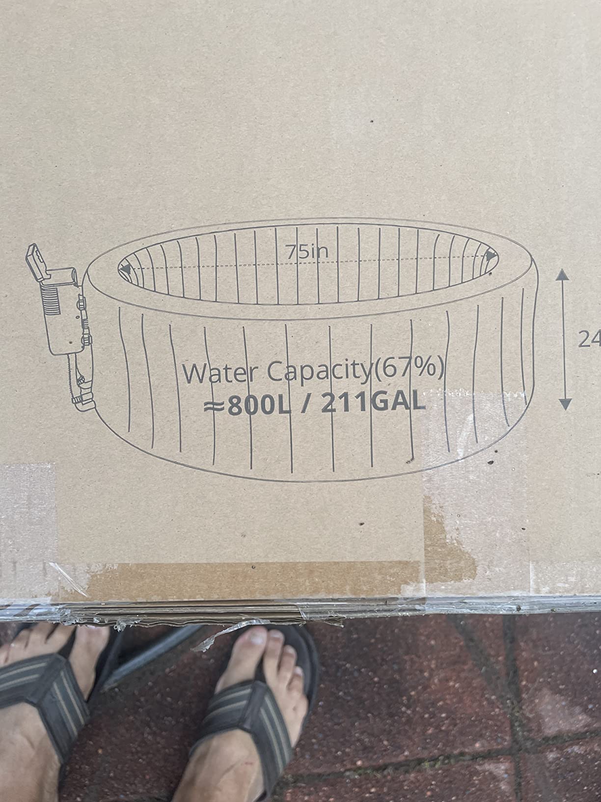 15/mo Finance EVAJOY Inflatable Hot Tub, Portable Inflatable Hot Tub