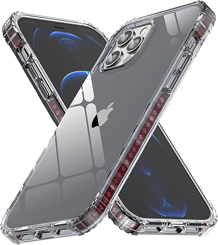 Miniatura 8 de KEVKEEK Funda compatible con iPhone 12 Pro Max, funda transparente, antiamarillamiento protección militar contra caídas esquinas que absorben los