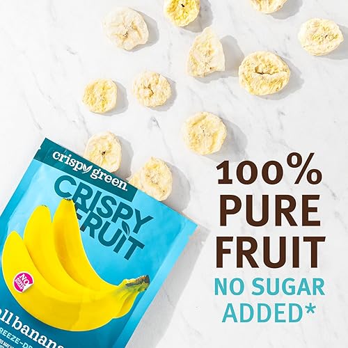 Miniatura 4 de Crispy Green Fruta natural liofilizada, plátano de una sola porción, sin azúcar añadido, 0.85 onzas (paquete de 12)
