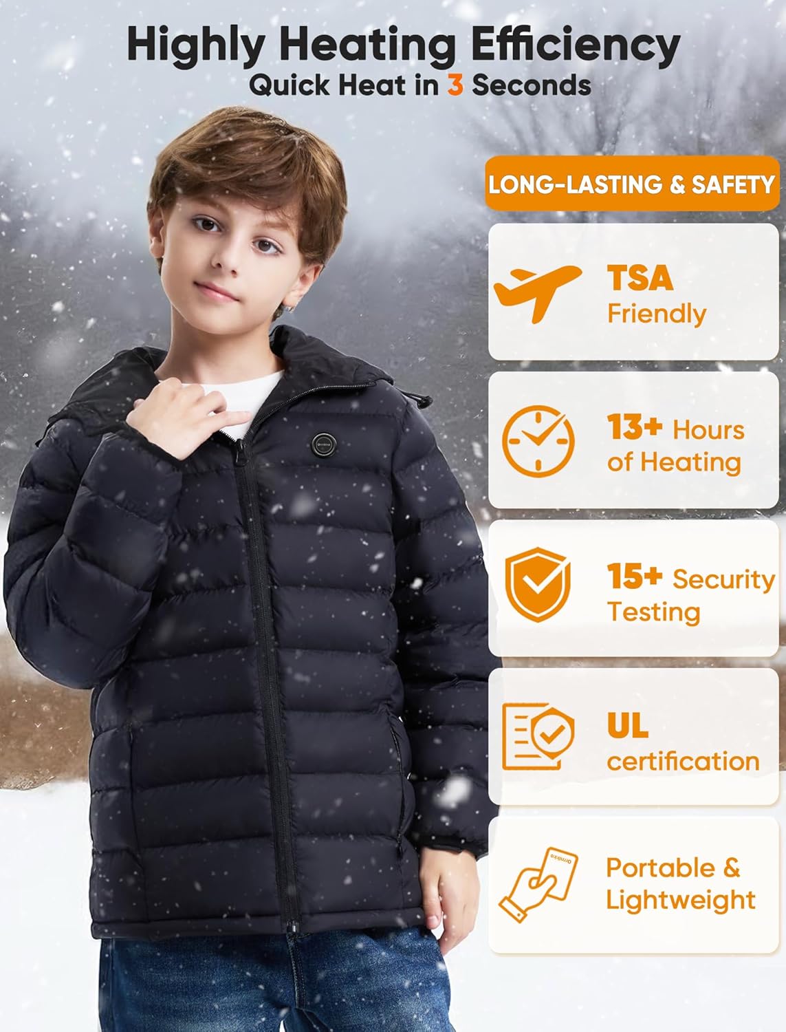 Kids Heated Jacket with Battery Pack Heated Vest Women