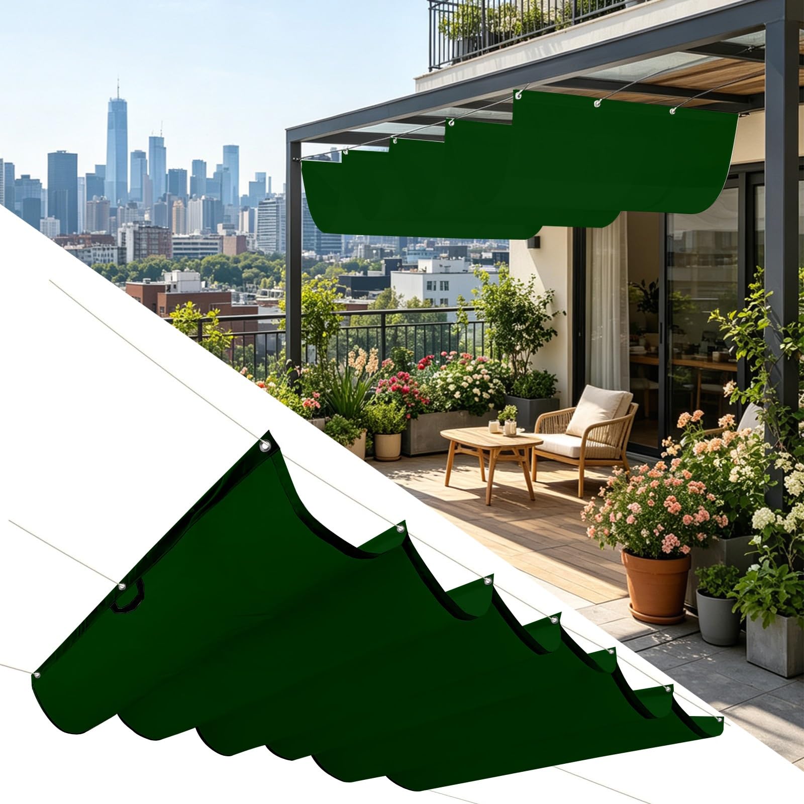 Filet d'ombrage imperméable haute protection UV 95% pour jardin