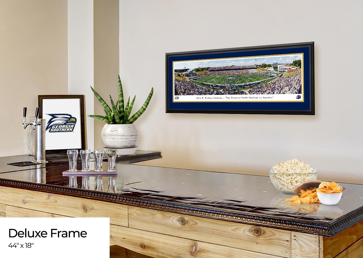 Georgia Southern Football - Double Mat, Deluxe Framed Picture by Blakeway Panoramas (44"W x 18"H)