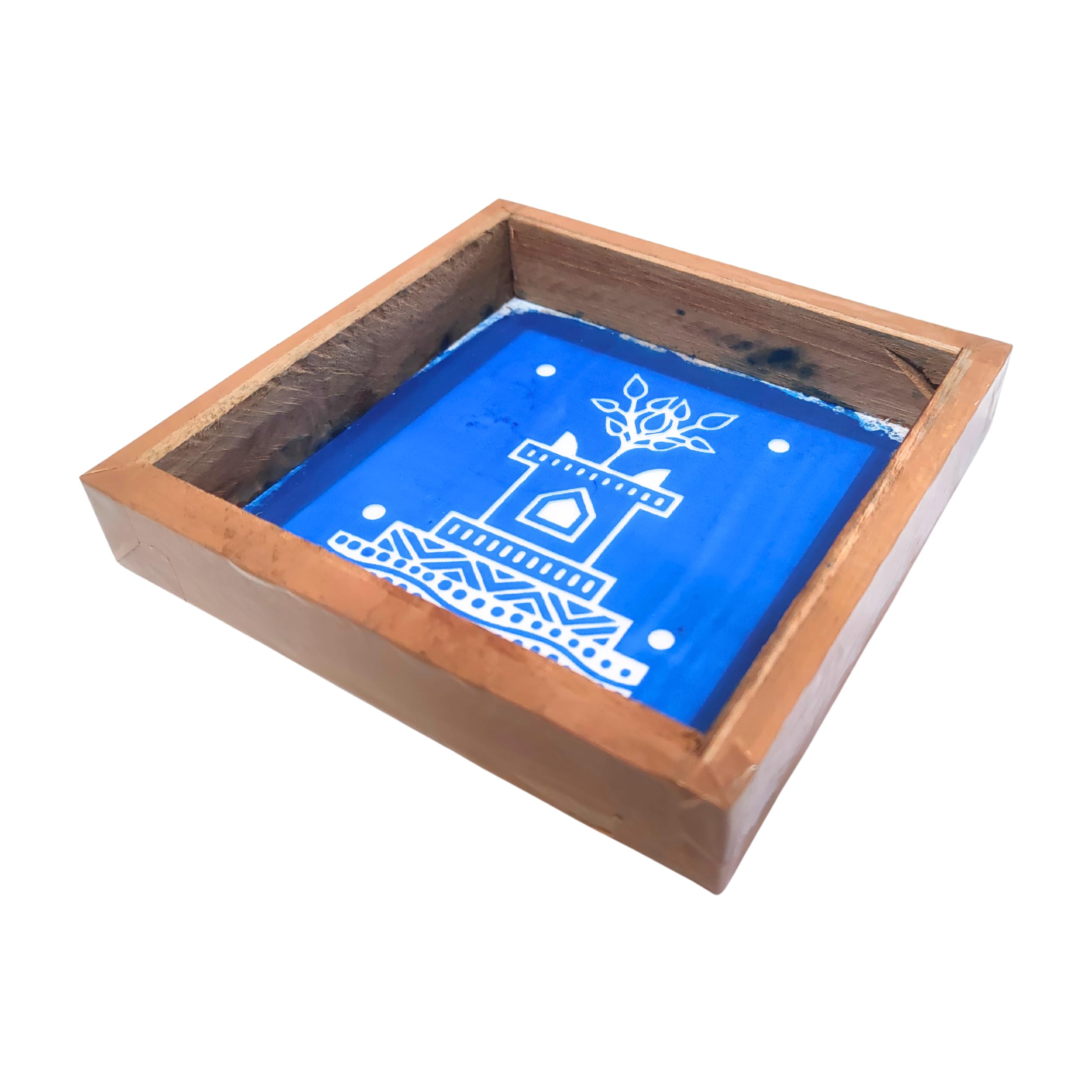 Anciently Thulasi Madam Rangoli Stencil Wooden, Rangoli Sacha Wooden, 1 Piece (5x5 Inches)-image-19