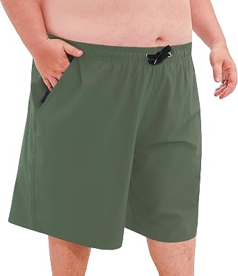 GIISAM Mens Big and Tall Swim Trunks, 9 Quick Dry Board Shorts with Liner Zip Pocket Plus Size Bathing Suit for Men, 3-9XL