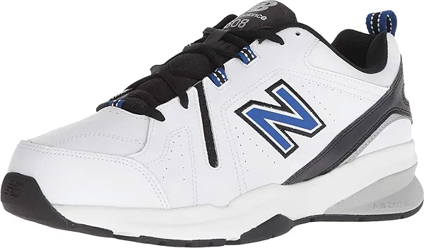 New Balance Men's 608 V5 Casual Comfort Cross Trainer, White/Team Royal, 7
