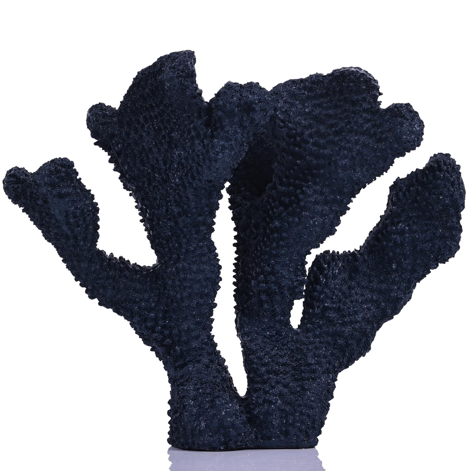 DOVDOV Coral decorative statue, home coastal decorations, navy blue home decor, beach style room decor aesthetics desktop shelf on mantle office decorative ornaments.