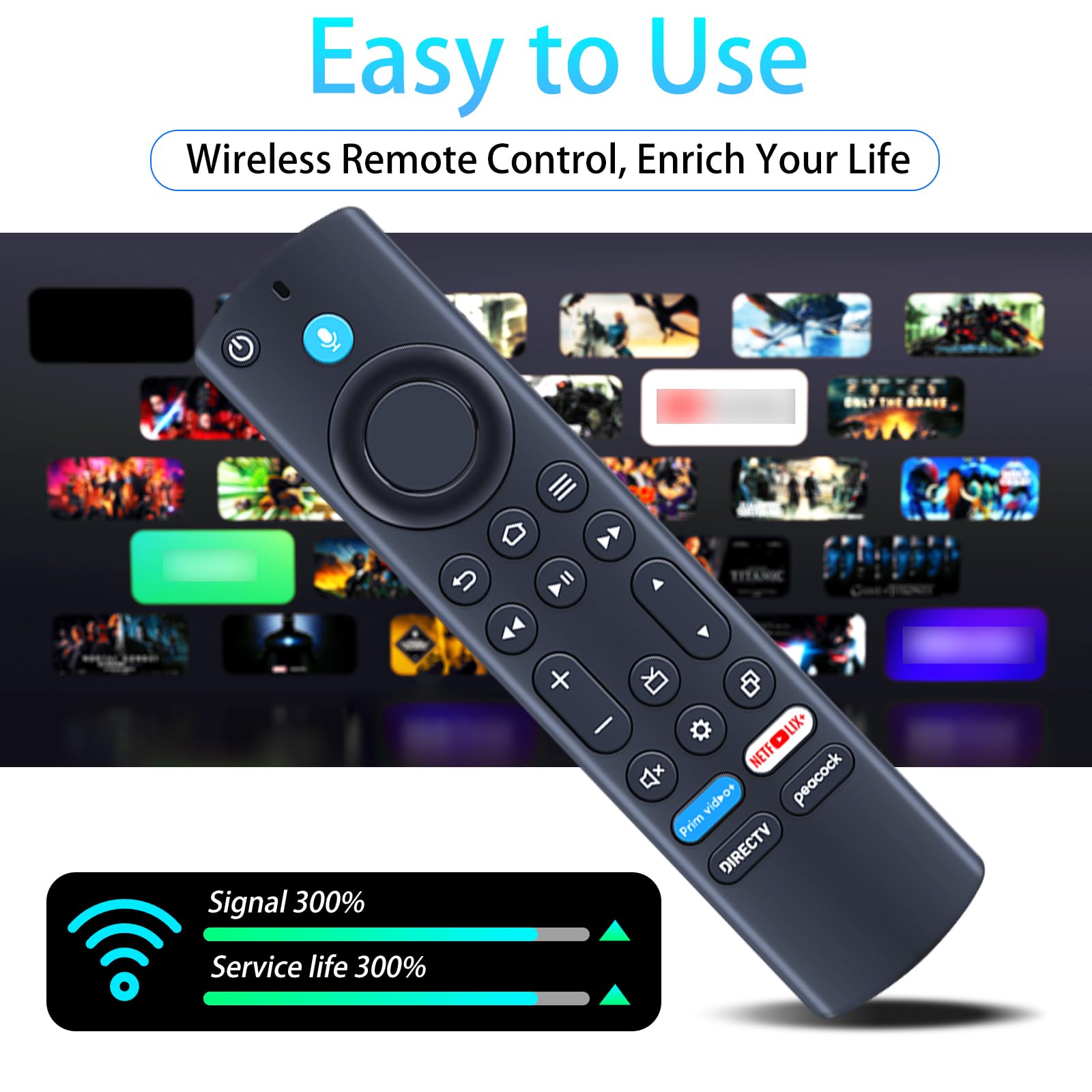 ZWP NS-RCFNA-21 Rev F Telecomando vocale di ricambio adatto per TCL TV 75Q650F, 65Q650F, 55Q650F, 75S450F, per Toshiba 75C350LU, 55C350LU, per Insignia TV NS-55F301NA22, con pulsanti DirecTV Pavone