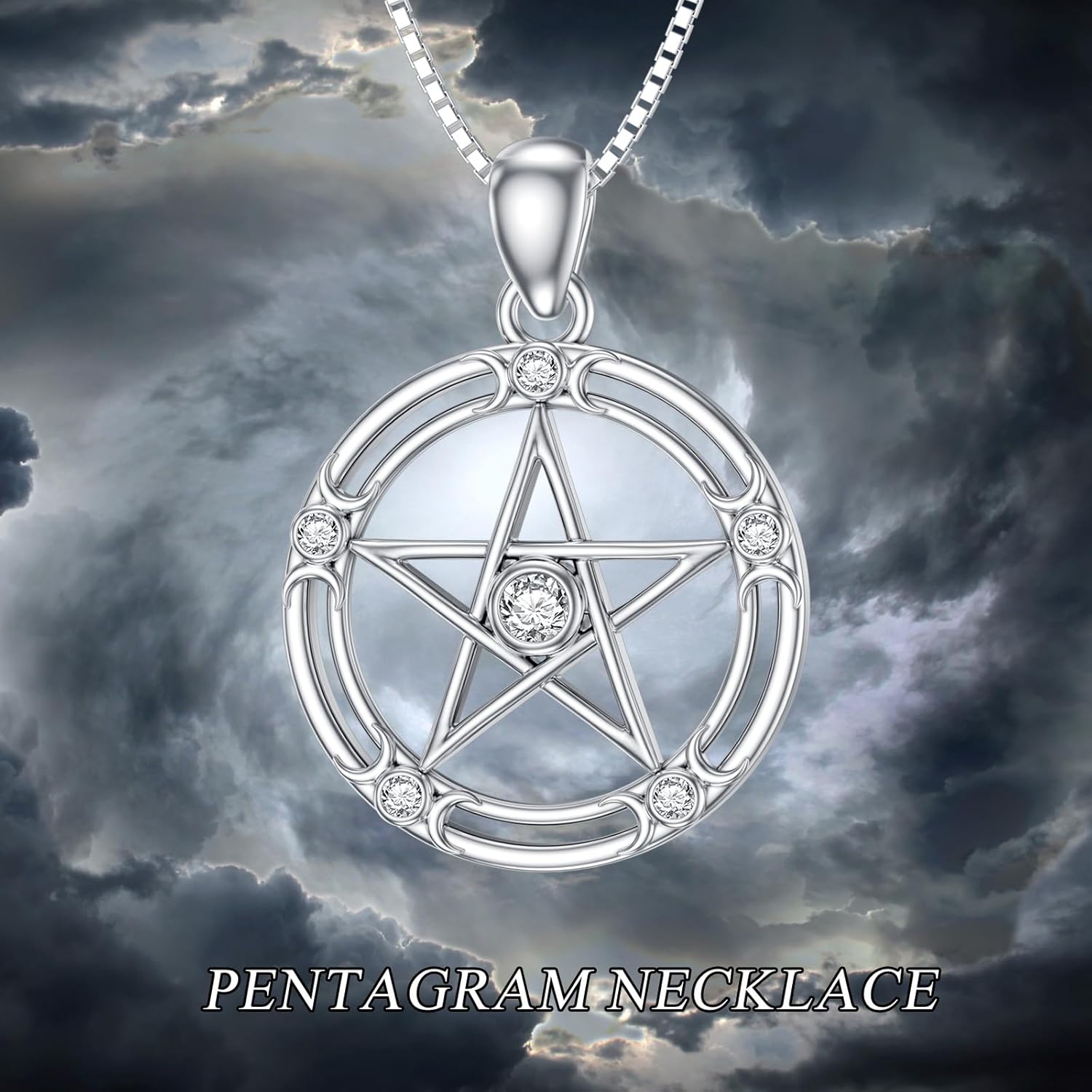 LONAGO Pentagram Necklace Sterling Silver Star Pentacle Necklace Pentagram Talisman Jewelry Gift for Women - Image 5