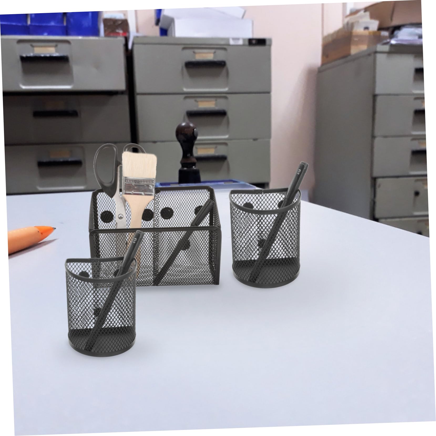 TEHAUX 3piezas Portaplumas Magnético y Caja Para Pizarra Blanca Organizador De Compartimentos Para Escuela y Oficina Portátil y Práctico