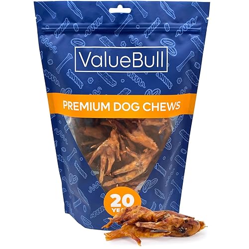 ValueBull Chicken Feet for Dogs, 25 Count - All Natural Dog Chew, Hip and Joint Chew, Single Ingredient Dog Treat - Chicken Feet - 25 Feet