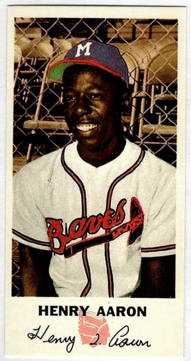 HANK AARON HOF 1954 Johnson Cookies Milwaukee - Atlanta Braves REPRINT Baseball Card
