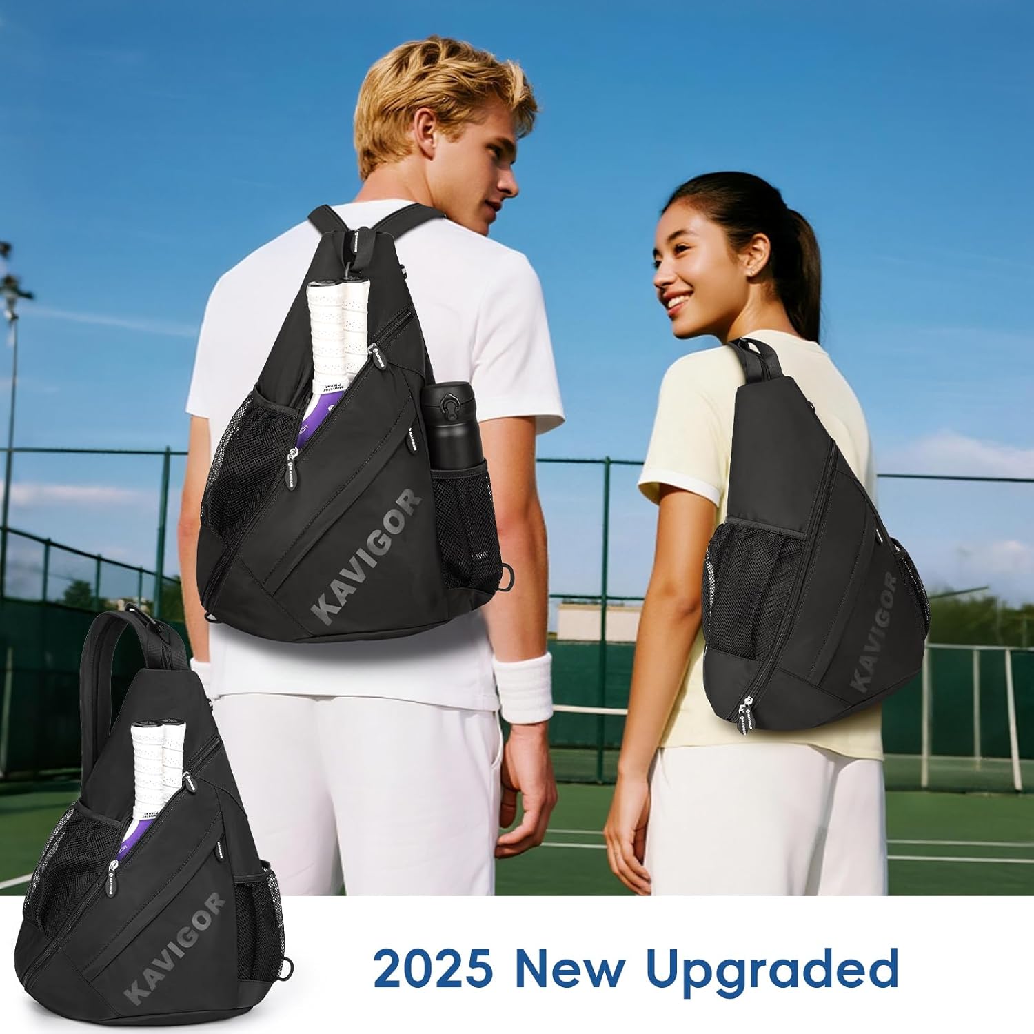 2025 Pickleball Sling Bag, Convertible Ultra-Light Backpack with Skin-Soft Fabric & Wet/Dry Pocket, Fits 4 Paddles + Gear - Image 6