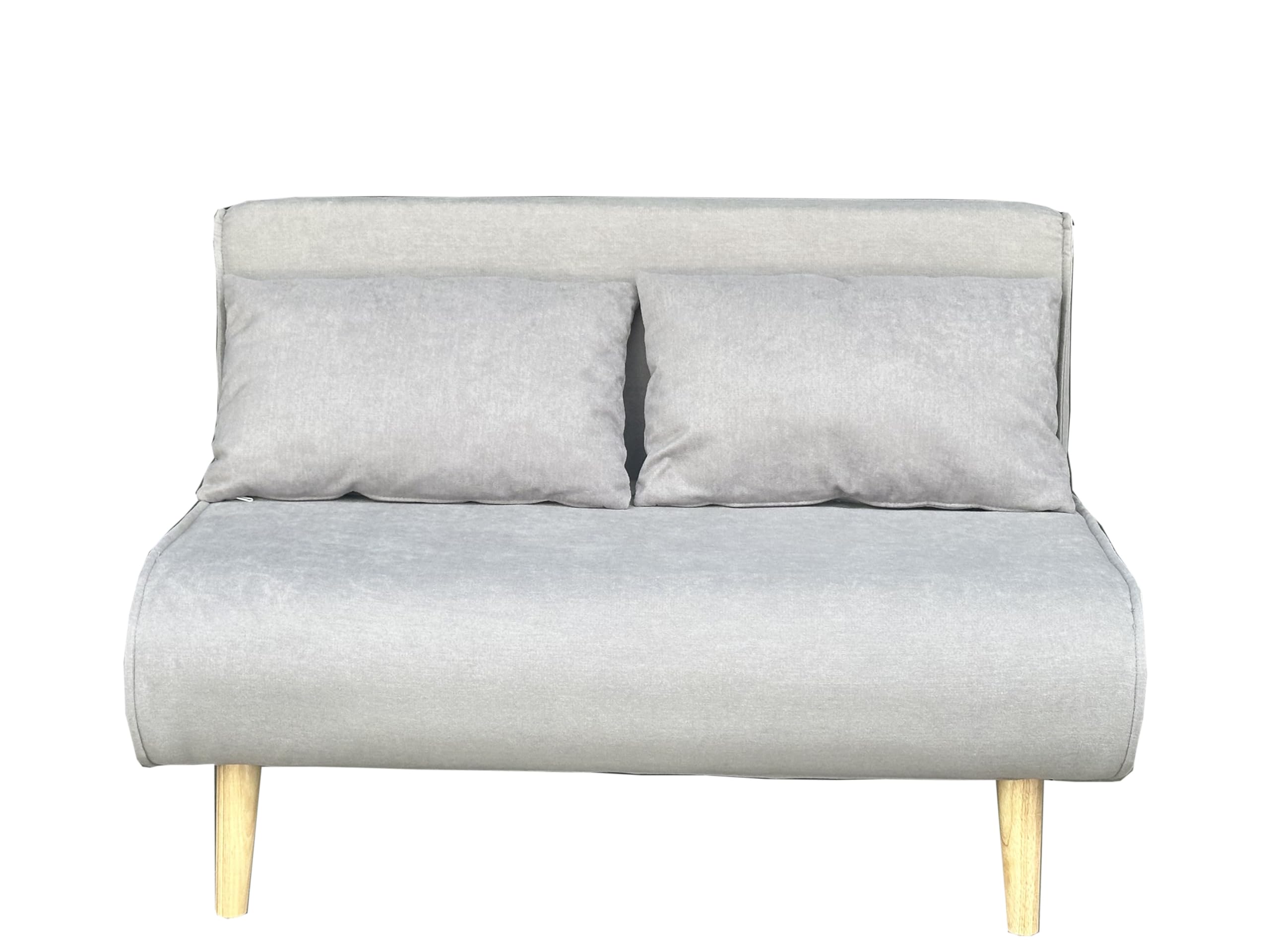 MUEBLIX.COM - Sofa Cama Ocenilla 2 Plazas, Sofa Cama Estilo Futón, Tela, Sillón Cama, Cama Sofa, 3 Posiciones (Sentado, Relax y Cama), Apertura Clic-Clac, Sofa de Diseño, Color Gris