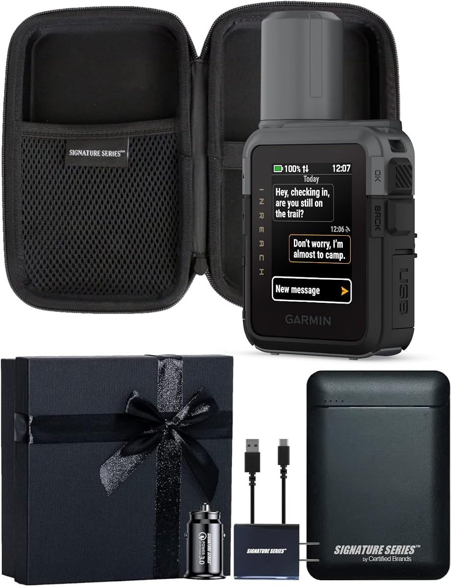 Comunicador satelital global compacto y resistente Garmin inReach Mini 3 | Mensajes de texto bidireccionales, mensajes de emergencia SOS, duración de la batería de 350 horas con seguimiento inReach de 10 minutos | Kit exclusivo de la serie Signature