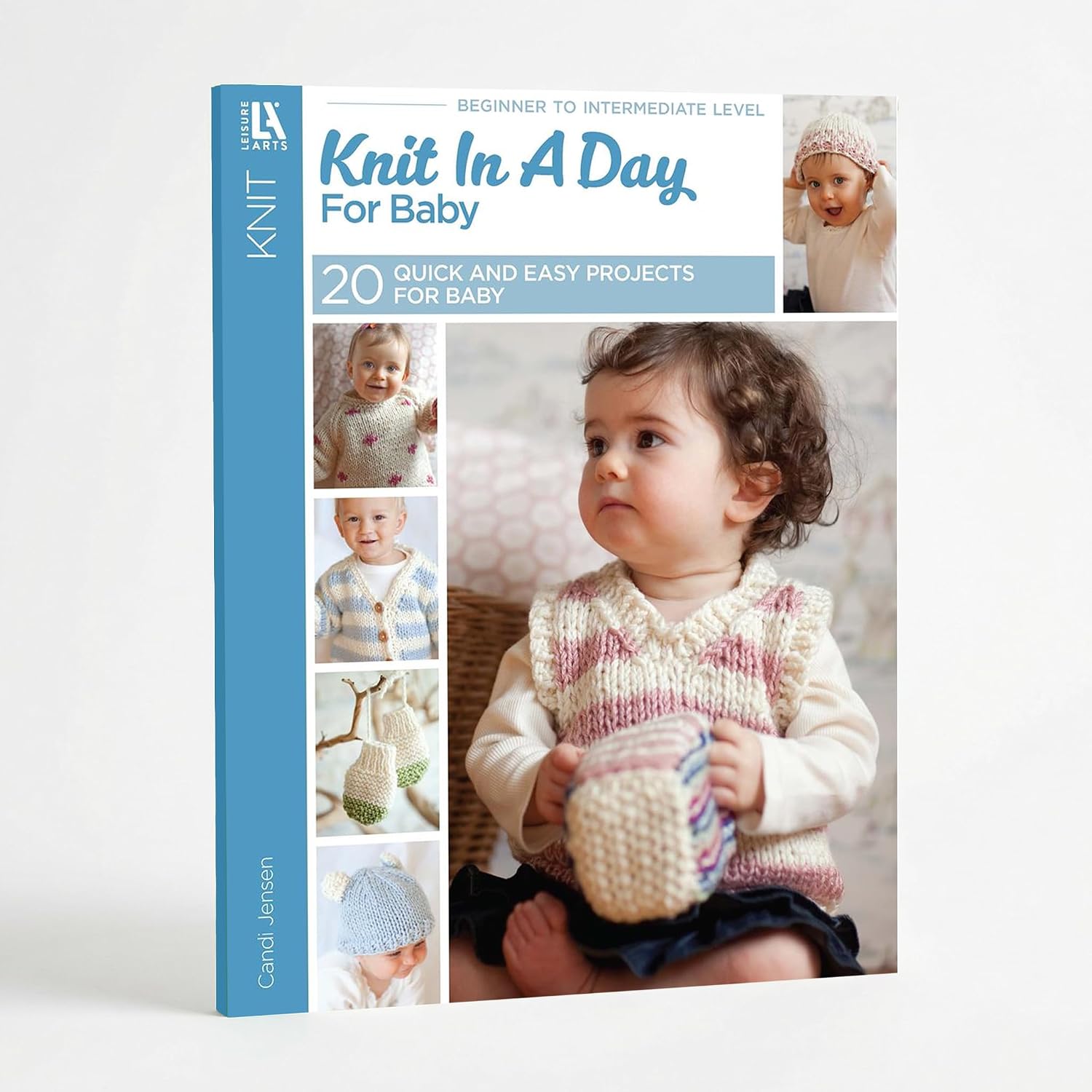 LEISURE ARTS Knit in A Day for Baby Book, Quick Knit Baby Patterns, for Sweaters, Blankets, Hats and Toys, Using Worsted and Bulky Yarn