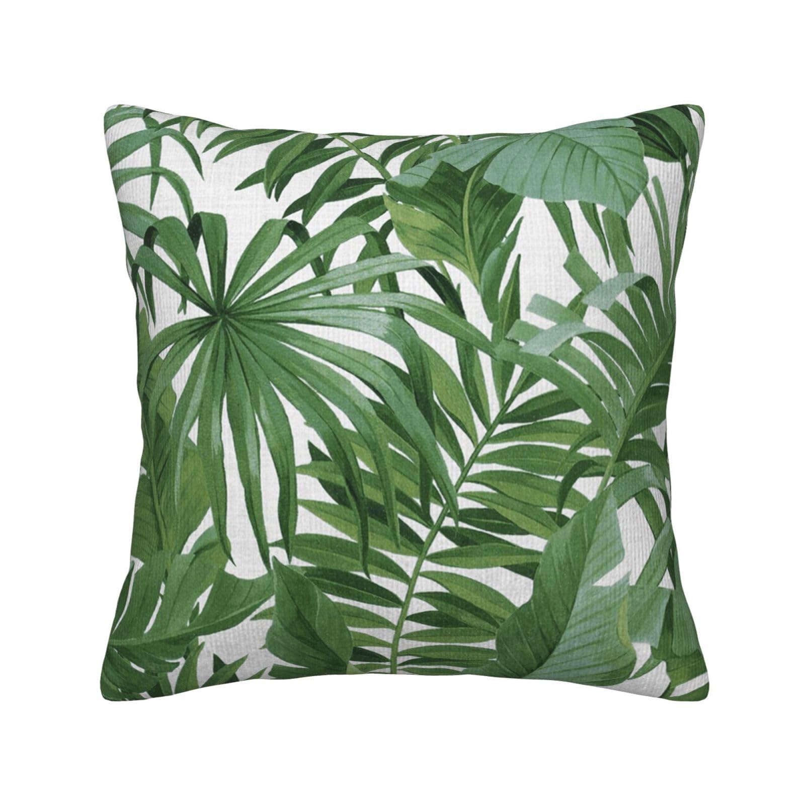 Housses de coussin 40,6x40,6 cm imprimées motif feuilles avec zip invisible TOMPPY