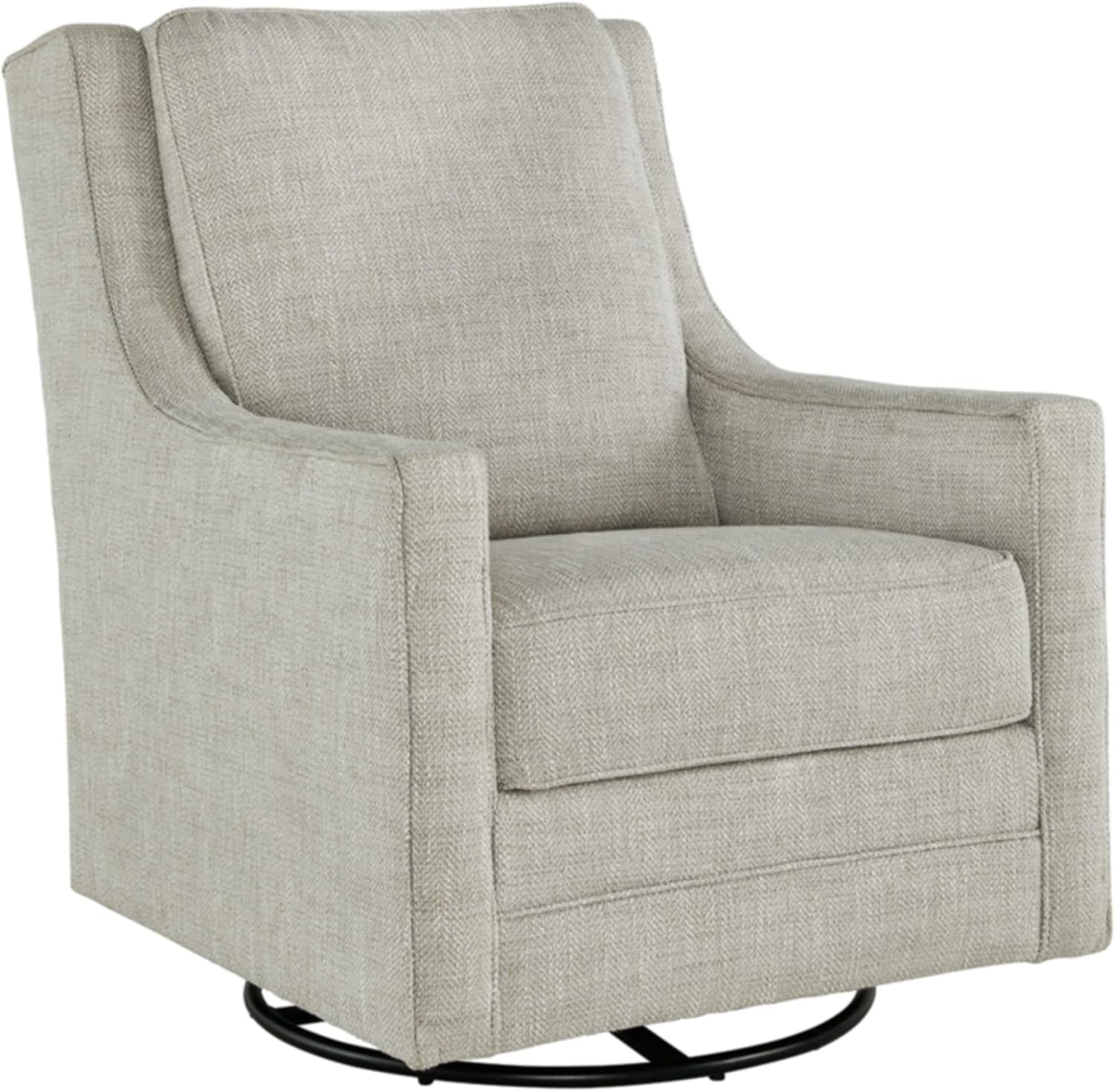 Signature Design by Ashley Kambria Casual Upholstered Swivel Glider Accent Chair, Gray