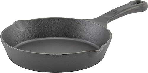 Winco Sartén de hierro fundido de grado comercial con mango, 8"