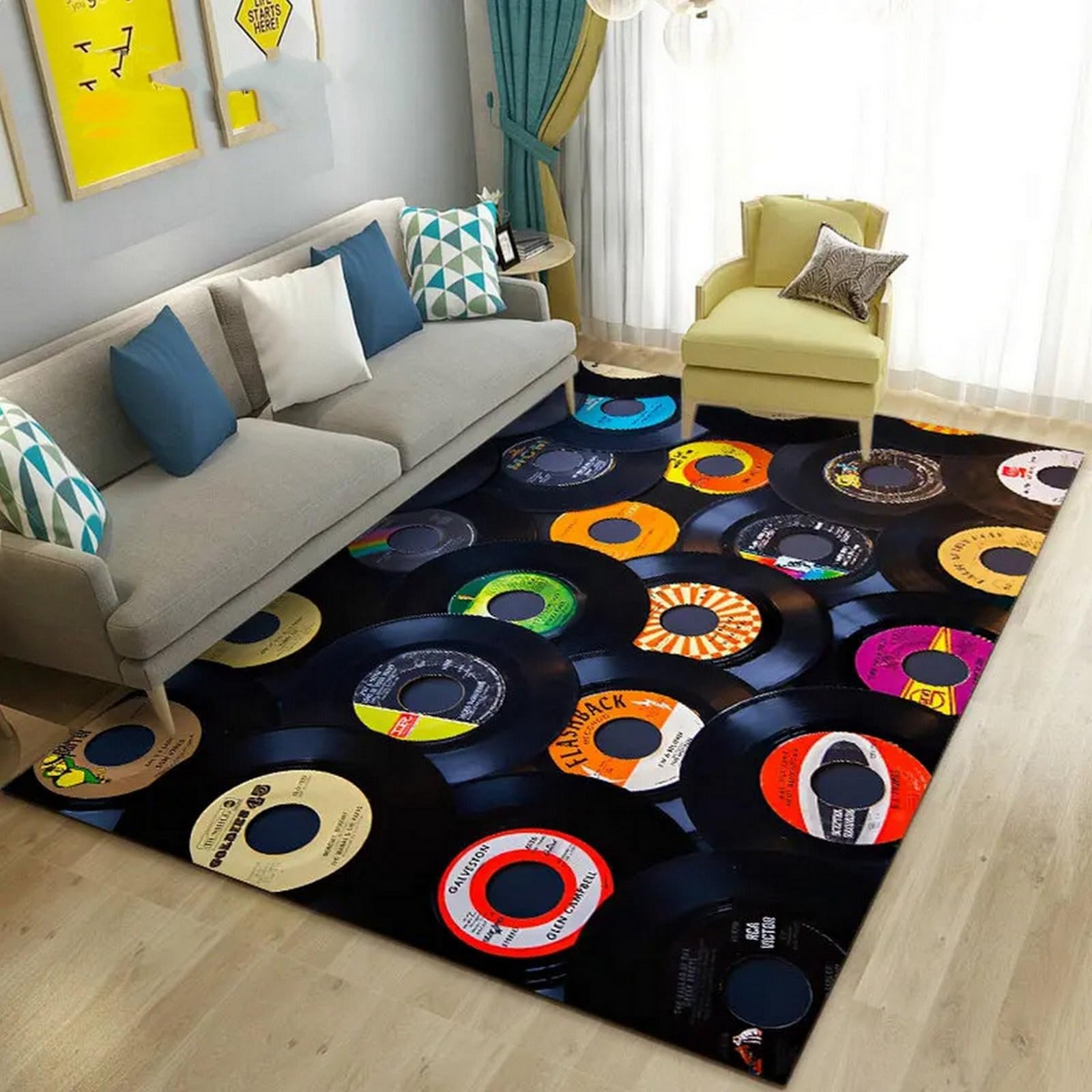 Tappeto Disco In Vinile Retrò Di Musica Classica Stampato In 3D Tappeto Per Soggiorno Grande Tappeto Per Camera Da Letto Tappeto Accogliente Tappeto Per Tappetino Morbido 140 X 200 Cm - Puli -3Y7D1C5D
