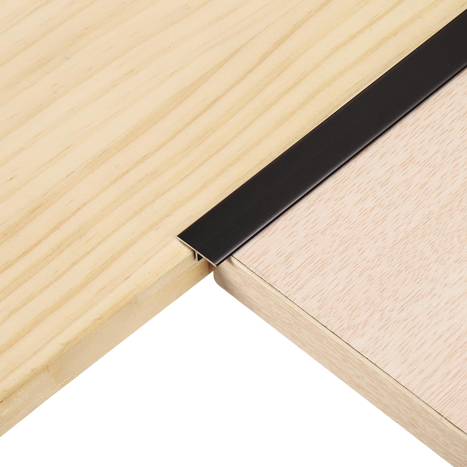 sourcing map 4Pcs 2.9ft x 0.59" T Molding Floor Transition Strips, Aluminium Alloy Vinyl Flooring Gap Trim for Joining Laminate Planks Tiles Floor Gaps, Black