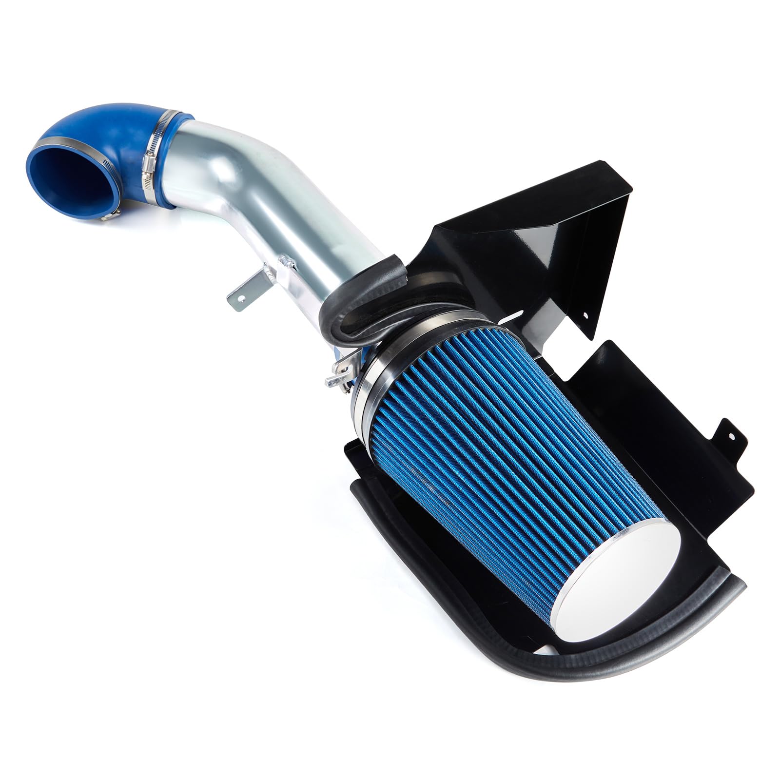 4 Inch Performance Cold Air Intake Filter Kit With Heat Shield For 99-06 GMC /Chevy V8 4.8L 5.3L 6.0L Silverado 1500 2500 3500 (Silver & Black) In | Whizz Ram Air Kit - Foto 7